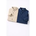 Boys Mandarin Collar Shirt with Chest Pocket