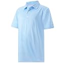 Boys Polo Shirts Short Sleeve Striped Performance Moisture Wicking Dry Fit Golf Shirts for Boys Youth Kids