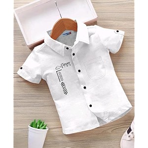 for boys printed cotton blend casual shirt  soft amp comfortable to