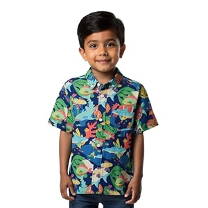 boys printed cotton blend casual wear comfortable printed shirt