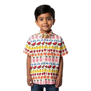 boys printed cotton blend casual wear comfortable printed shirt