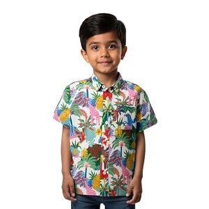 boys printed cotton blend casual wear comfortable printed shirt