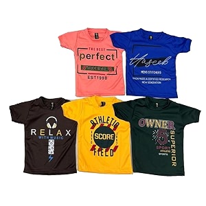 Boys Printed Cotton Half Sleeve Regular Fit