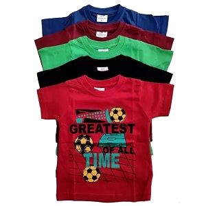 Boys Printed Cotton Half Sleeve Regular Fit