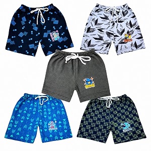 Boys Printed Shorts with Drawstring Pack of