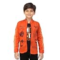Boys Printed Shrug with Attached Printed T-shirt