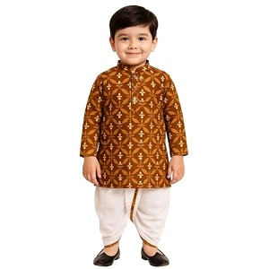 Boys Pure Cotton Dhoti Kurta Set