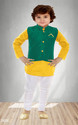 Little Majesty Boys Pure Cotton, Dupion Silk Kurta, Waistcoat and Pyjama Set (Pack of 1)