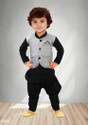 Little Majesty Boys Pure Cotton, Dupion Silk Kurta, Waistcoat and Pyjama Set (Pack of 1)