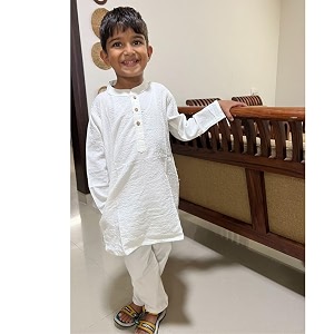 boys pure cotton kurta pyjama set round collar full sleeve ethnic elegance for festivals  comfortable traditional pure cotton kurta pyjama for kids