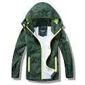 Boys Rain Jacket with Detachable Hood Lightweight Raincoats for Kids