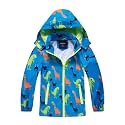 Boys Rain Jacket with Detachable Hood Lightweight Raincoats for Kids