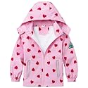 Boys Rain Jacket with Detachable Hood Lightweight Raincoats for Kids