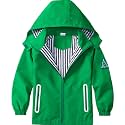 Boys Rain Jacket with Detachable Hood Lightweight Raincoats for Kids