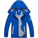 Boys Rain Jacket with Detachable Hood Lightweight Raincoats for Kids