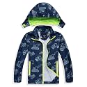 Boys Rain Jacket with Detachable Hood Lightweight Raincoats for Kids