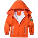 Boys Rain Jacket with Detachable Hood Lightweight Raincoats for Kids