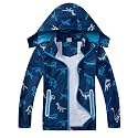 Boys Rain Jacket with Detachable Hood Lightweight Raincoats for Kids