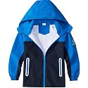 Boys Rain Jacket with Detachable Hood Lightweight Raincoats for Kids