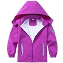Boys Rain Jacket with Detachable Hood Lightweight Raincoats for Kids