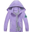 Boys Rain Jacket with Detachable Hood Lightweight Raincoats for Kids