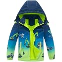 Boys Rain Jackets Waterproof Fleece Hooded Lightweight Windbreaker Coats for Kids