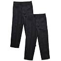 Boys Regular &amp; Husky Fit Straight Flat Front Adjustable Waist School Uniform Pants