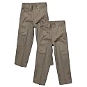 Boys Regular &amp; Husky Fit Straight Flat Front Adjustable Waist School Uniform Pants