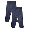 Boys Regular &amp; Husky Fit Straight Flat Front Adjustable Waist School Uniform Pants
