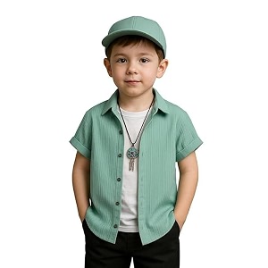 Boys Regular Fit Solid Casual Shirt with