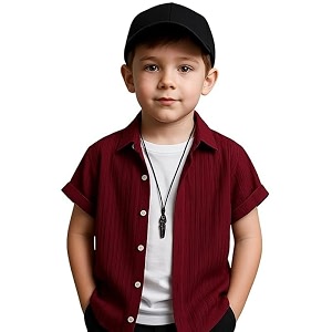 Boys Regular Fit Solid Casual Shirt with