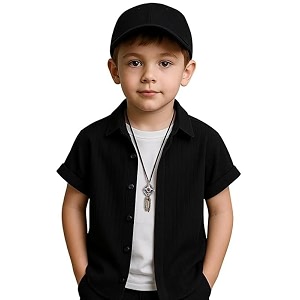 Boys Regular Fit Solid Casual Shirt with