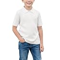 Boys Ribbed Polo Sweater Short Sleeve Pullover 3 Button Knit Top Casual School Shirt 5-14Y