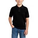 Boys Ribbed Polo Sweater Short Sleeve Pullover 3 Button Knit Top Casual School Shirt 5-14Y