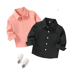 Boys Shirt Black and White Plaid and