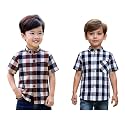 Boys Short Sleeve Button Down Shirts Plaid