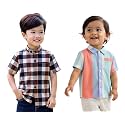 Boys Short Sleeve Button Down Shirts Plaid