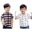 Boys Short Sleeve Button Down Shirts Plaid