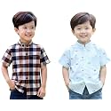 Boys Short Sleeve Button Down Shirts Plaid