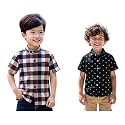 Boys Short Sleeve Button Down Shirts Plaid