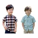 Boys Short Sleeve Button Down Shirts Plaid