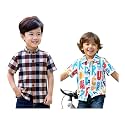 Boys Short Sleeve Button Down Shirts Plaid