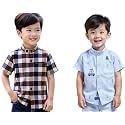 Boys Short Sleeve Button Down Shirts Plaid