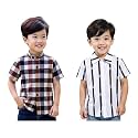 Boys Short Sleeve Button Down Shirts Plaid
