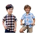 Boys Short Sleeve Button Down Shirts Plaid