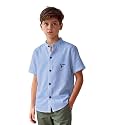 Boys Short Sleeve Shirt Mandarin Collar Casual