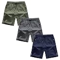Boys Shorts Quick Dry Athletic Running Shorts with Zipper Pockets