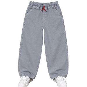 Boys Silver Baggy Fit Denim Jeans