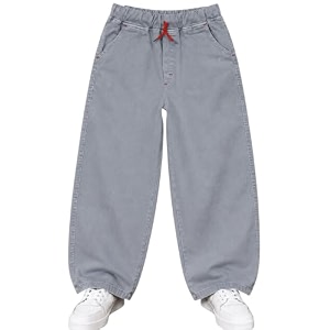 Boys Silver Baggy Fit Denim Jeans