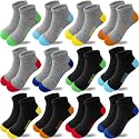 Boys Socks 12 Pairs Low Cut Ankle Sock for Boy Sport Athletic Running Sock